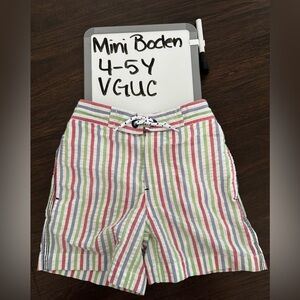 Mini Boden Kids Striped Shorts - Red, Blue, Green